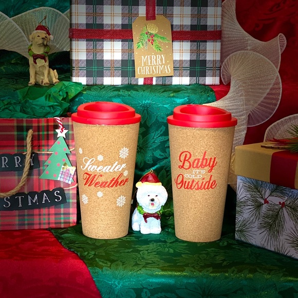 CUTE Cork Coffee Tumbler set! 😍😍🎄🎁 - Picture 1 of 2